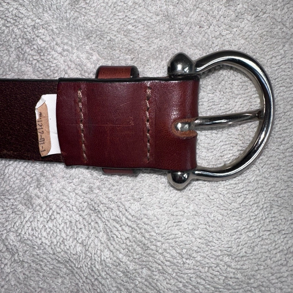Women’s Size 28 Banana Republic All Leather Silver Buckle Brown Belt USA 741217 - Picture 3 of 9